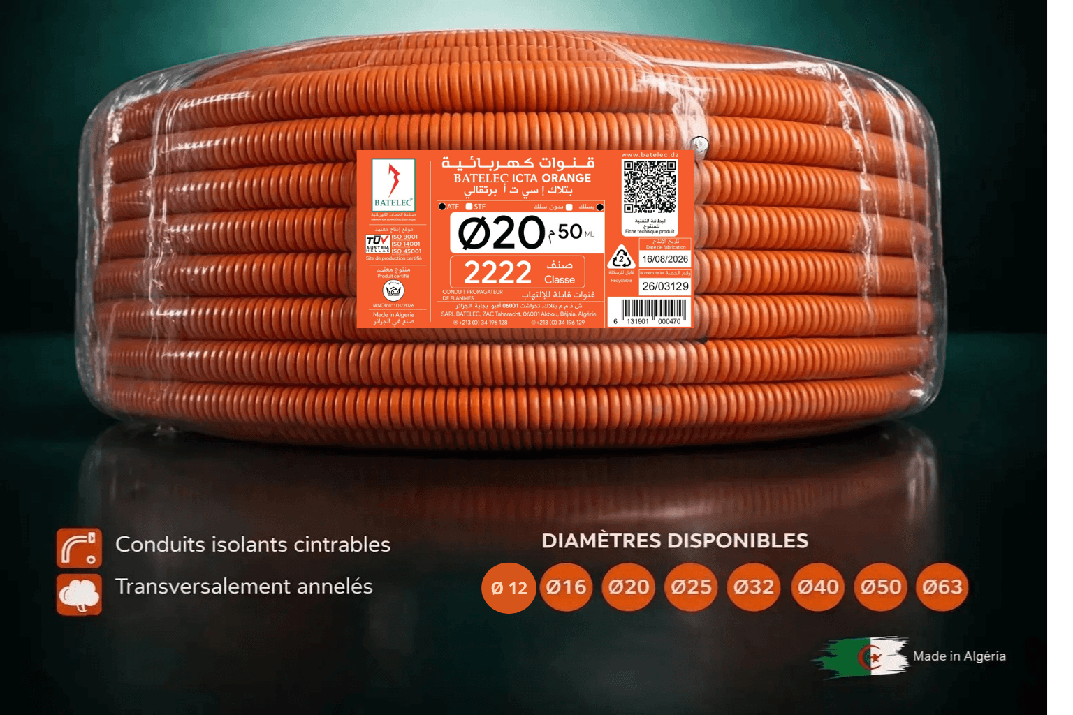 Conduits annelés ICTA 2222 ORANGE 2